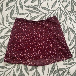 Wild Fable Burgundy Floral Skirt